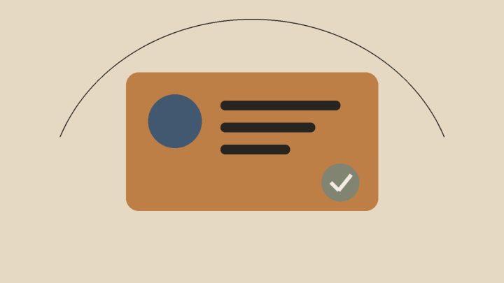 Hetzner account verification illustration: an identity card with a verified check mark