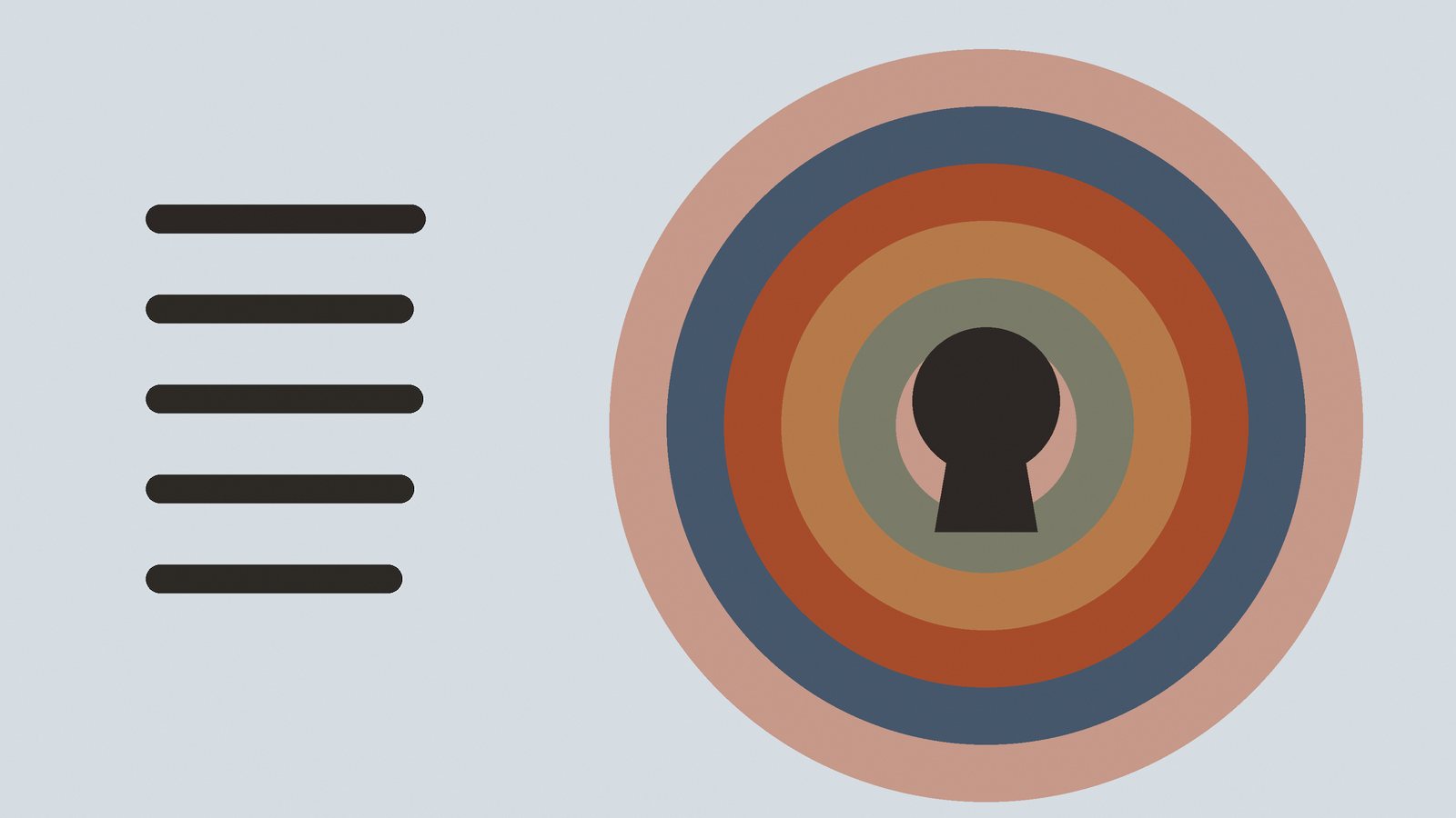 DMARC illustration: concentric rings around a keyhole